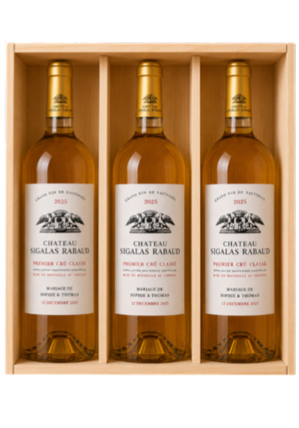 Primeurs CHATEAU SIGALAS RABAUD 2025 Caisse en bois 3 MAGNUMS